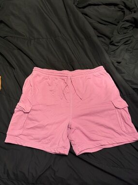 Pink Cargo Lounge Shorts with Drawstring Waist (Men’s)